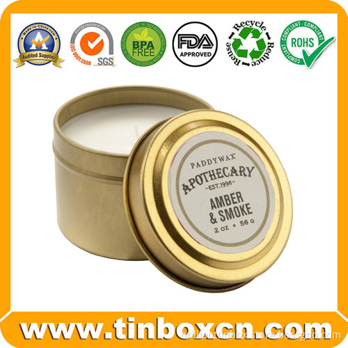 Round Candle Tin Can Everyday  Candle Box Travel Tin